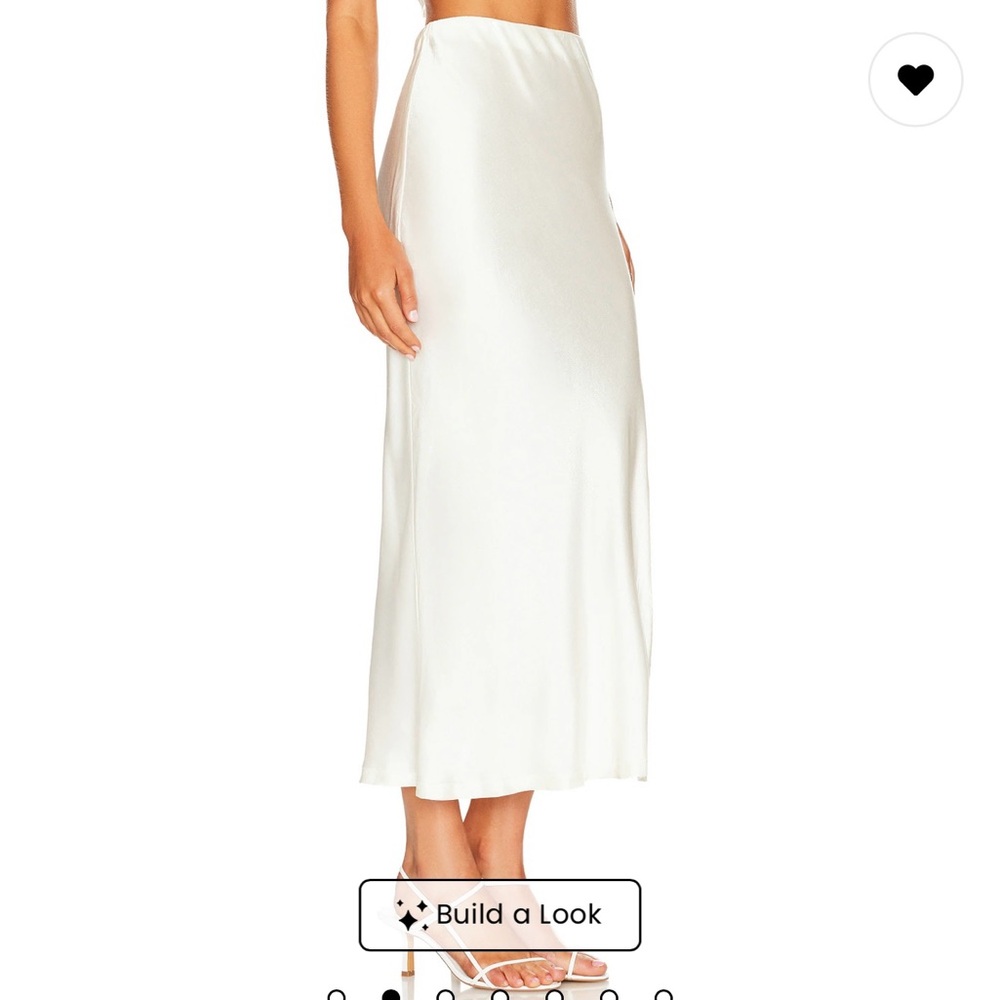 Enza Costa Satin Bias Cut Skirt in Cloud - Picture 3 of 3